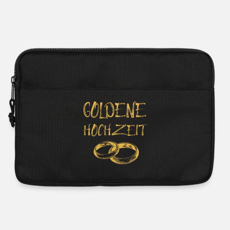 Goldene Hochzeit Text Goldene Eheringe - Laptoptasche 13" - Schwarz