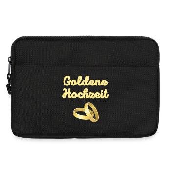 Goldene Hochzeit goldene Eheringe leuchtend Gold - Laptoptasche 13" - Schwarz - Vorne