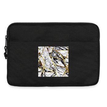 Marble Black White Gold Texture - Laptop bag 13" - black - Front