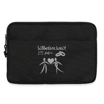 Silberhochzeit 25 Jahre Paar silber Herz - Laptoptasche 13" - Schwarz - Vorne