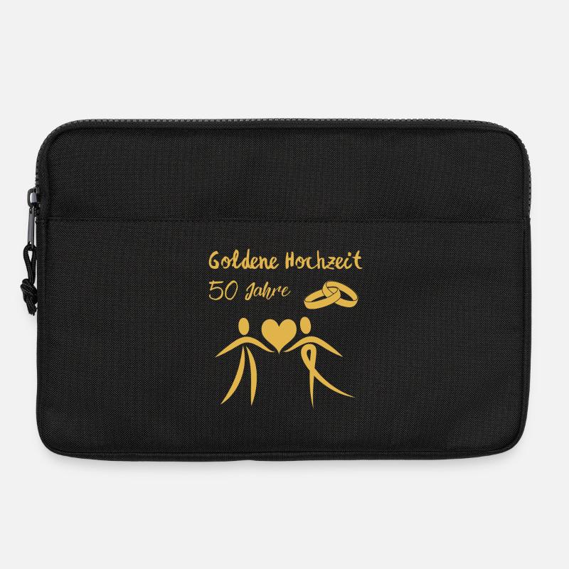 Goldene Hochzeit feiern 50 Jahre Ehepaar gold - Laptoptasche 13" - Schwarz