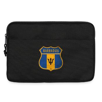 Design du drapeau des armoiries de la Barbade - Sacoche pour ordinateur portable 13 pouces - noir - Devant