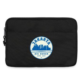Jakarta Skyline Rundlogo Blau Weiß - Laptoptasche 13" - Schwarz - Vorne
