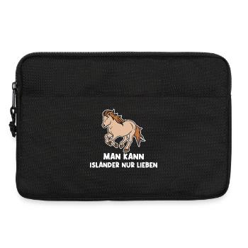 Cool Islandpferde Statement Pferdenarr Galopp - Laptoptasche 13" - Schwarz - Vorne