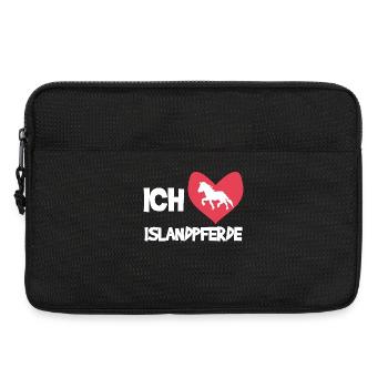 Herz Statement Pferdeliebe Ich Liebe Pferde - Laptoptasche 13" - Schwarz - Vorne
