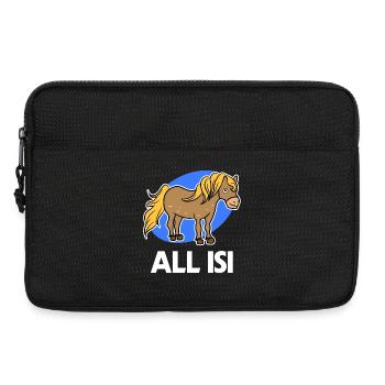 Déclaration de fou de cheval chevaux islandais poney islandais - Sacoche pour ordinateur portable 13 pouces - noir - Devant