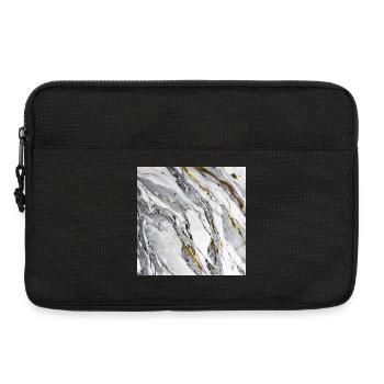 Marble Natural Stone White Gold Texture - Laptop bag 13" - black - Front