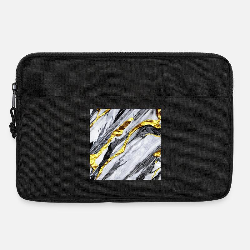Marmorgold Struktur - Laptoptasche 13" - Schwarz