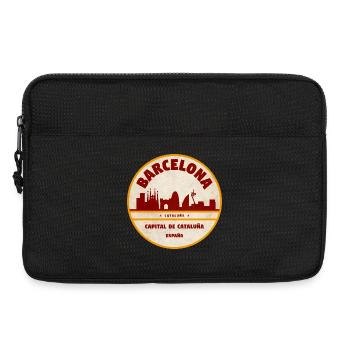 Emblème vintage de la Skyline de Barcelone - Sacoche pour ordinateur portable 13 pouces - noir - Devant