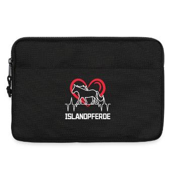 Cœur Chevaux Chevaux Islandais Cheval Amour Dicton - Sacoche pour ordinateur portable 13 pouces - noir - Devant