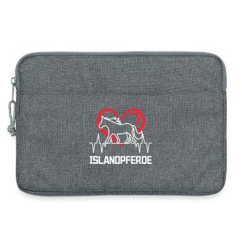 Herz Pferde Islandpferde Pferdeliebe Spruch - Laptoptasche 13" - Grau meliert - Vorne