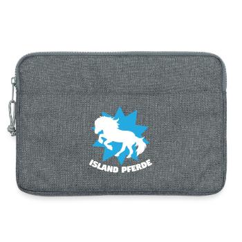 Islandpferde Tölt Galopp Trab Pferde Spruch Pferde - Laptoptasche 13" - Grau meliert - Vorne