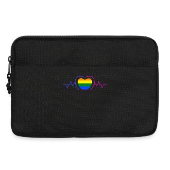 LGBT Heart Pride Gay Gay Sexualité Droits humains - Sacoche pour ordinateur portable 13 pouces - noir - Devant