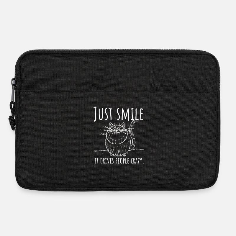 just smile, it drives people crazy! Grinsekatze w - Laptoptasche 13" - Schwarz