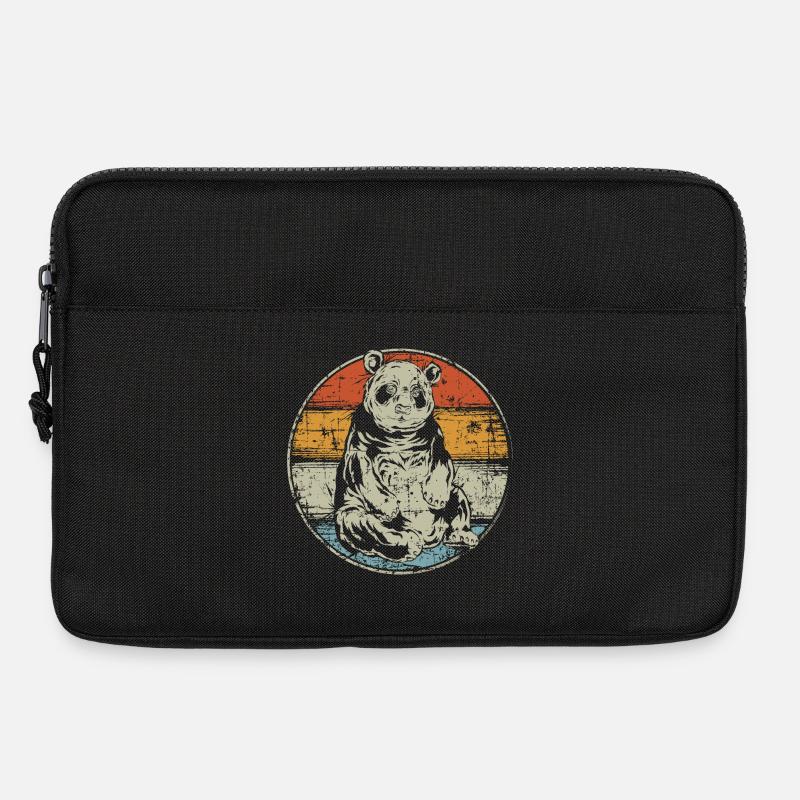 Vintage Panda - Laptoptasche 13" - Schwarz