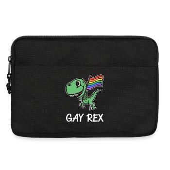 Dinosaur Gay Lgbt Rainbow Flag Saying - Laptop bag 13" - black - Front