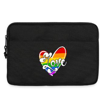 Relationship Love Lgbt Sexuality Heart Bisexual - Laptop bag 13" - black - Front