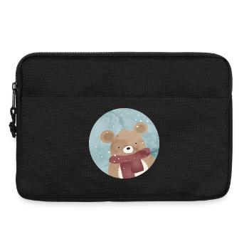Ours doré sucré en hiver quand il neige - Sacoche pour ordinateur portable 13 pouces - noir - Devant