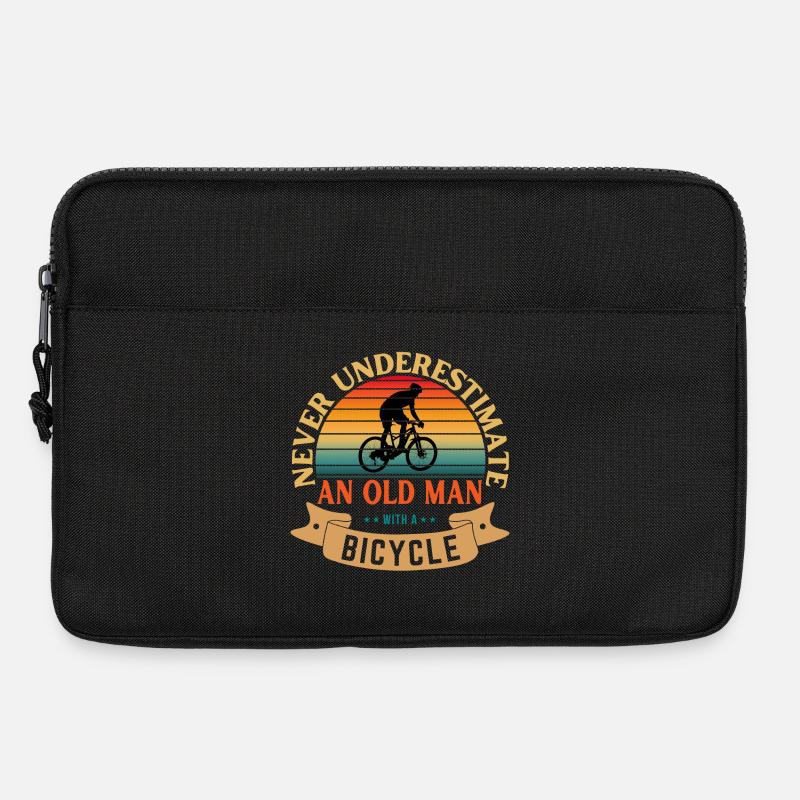 NEVER UNDERESTIMATE AN OLD MAN WITH A BICYCLE - Laptop bag 13" - black
