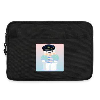 Polar Bear Captain - Sailing - SEA - LAKE - Laptop bag 13" - black - Front