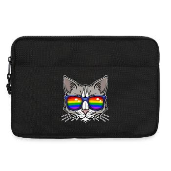 Lesbian Bisexual Relationship Cool Lgbt Cat - Laptop bag 13" - black - Front
