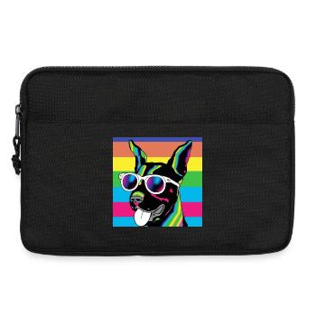 Lunettes arc-en-ciel psychédéliques pour chiots - Sacoche pour ordinateur portable 13 pouces - noir - Devant