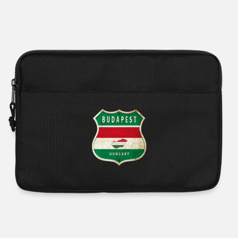 Budapest Ungarn Flaggen Wappen Design - Laptoptasche 13" - Schwarz