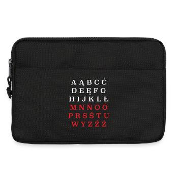 Polen Polska Polnisch Alphabet Flagge - Laptoptasche 13" - Schwarz - Vorne