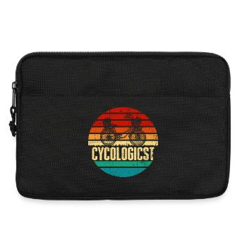 Logo vintage rétro du Cycliste au coucher de soleil - Sacoche pour ordinateur portable 13 pouces - noir - Devant
