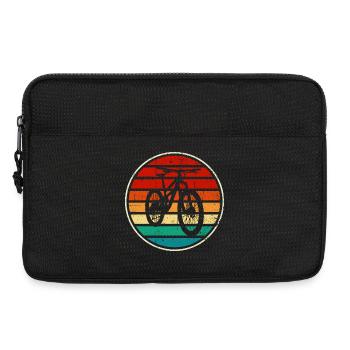 Retro Rainbow Bicycle Sunset - Laptop bag 13" - black - Front
