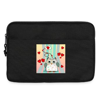 Valentine's Day Animals - Tea Bags Owls - Laptop bag 13" - black - Front
