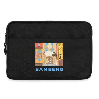 Bamberg, Town Hall, Bavaria, Germany, drawing - Laptop bag 13" - black - Front