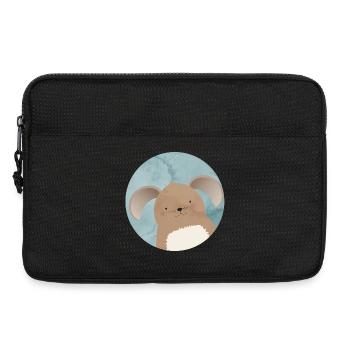 cute rabbit with floppy ears in watercolor patch - Laptop bag 13" - black - Front