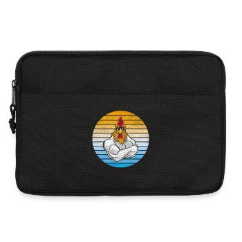 Chicken with cool vintage sunglasses - Laptop bag 13" - black - Front