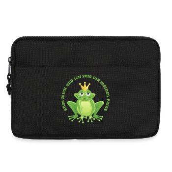 Küss mich Frosch und ich zeig dir den Prinz - Laptoptasche 13" - Schwarz - Vorne