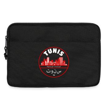 Emblème de la silhouette de la ville de Tunis - Sacoche pour ordinateur portable 13 pouces - noir - Devant