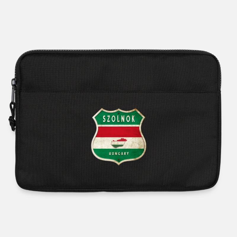 Szolnok Ungarn Wappen Flaggen Design - Laptoptasche 13" - Schwarz