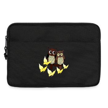 süße vögel baby, Eulenpaar, schmetterlinge - Laptoptasche 13" - Schwarz - Vorne