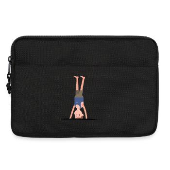 Man boy does headstand - Laptop bag 13" - black - Front