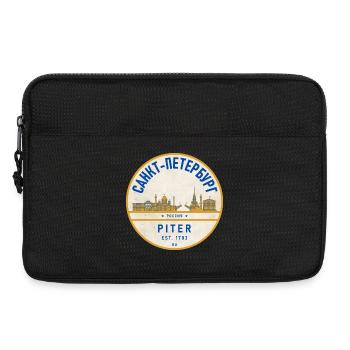Petersburg Skyline Vintage Abzeichen - Laptoptasche 13" - Schwarz - Vorne