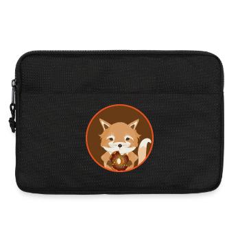 Enchanteur petit renard avec un délicieux beignet - Sacoche pour ordinateur portable 13 pouces - noir - Devant