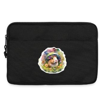 Meerschweinchen in Blumenwiese - Laptoptasche 13" - Schwarz - Vorne