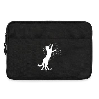 Nekomata, Löwenzahnsamen hell, pet prints - Laptoptasche 13" - Schwarz - Vorne