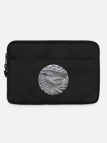Abstract black and white waves - Laptop bag 13" - black