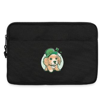 Cartoon Dog St. Patrick’s Day - Sacoche pour ordinateur portable 13 pouces - noir - Devant