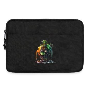 Leprechaun with pot and watercolors - Laptop bag 13" - black - Front
