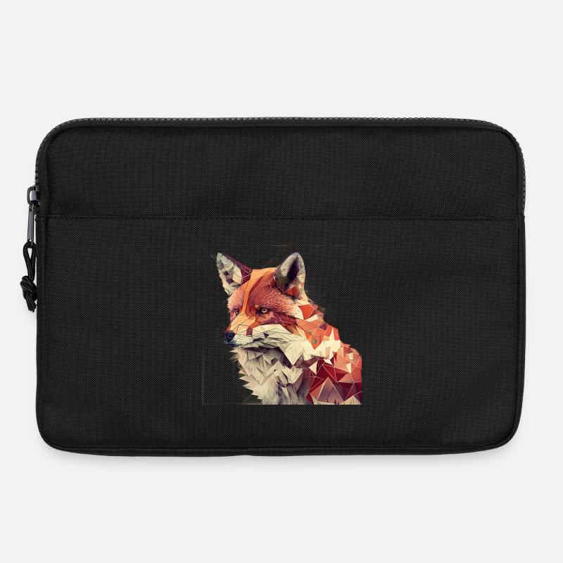 Fuchs - Geometrisches Tier Print - Laptoptasche 13" - Schwarz