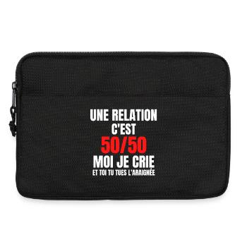 arachnophobe, peur des araignées, araignée - Sacoche pour ordinateur portable 13 pouces - noir - Devant