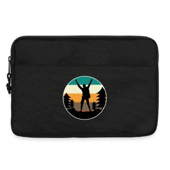 Berggipfel Wanderer Wanderung Bergsteigen Klettern - Laptoptasche 13" - Schwarz - Vorne