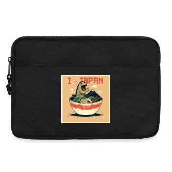 Ramen dino in pop art style - Laptop bag 13" - black - Front